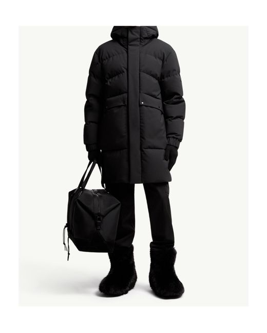 Moncler Black Avioth Hooded Long Down Jacket for men