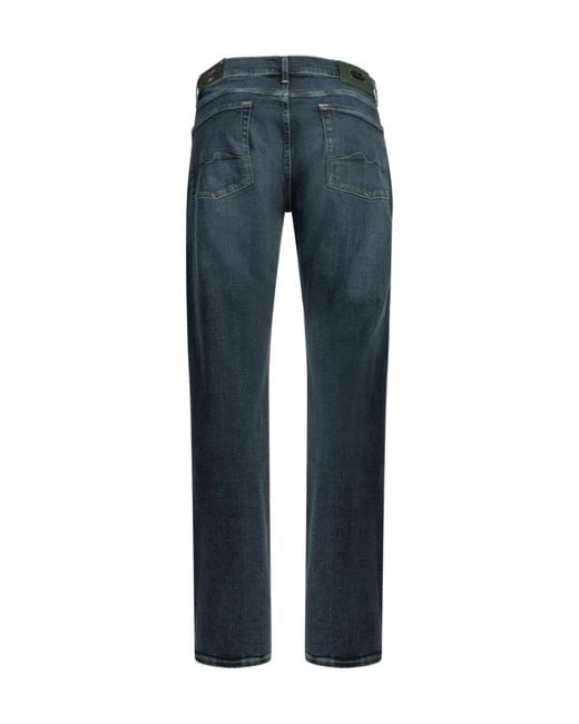 7 For All Mankind Blue Straight-Leg Trousers for men