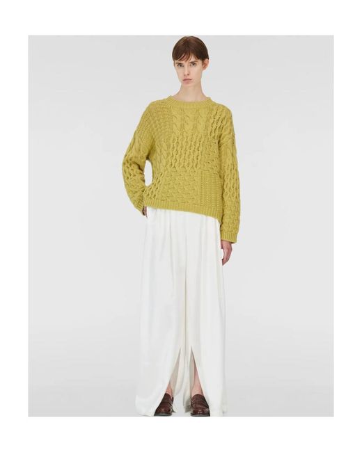 Fabiana Filippi White Pleated Wide-Leg Trousers