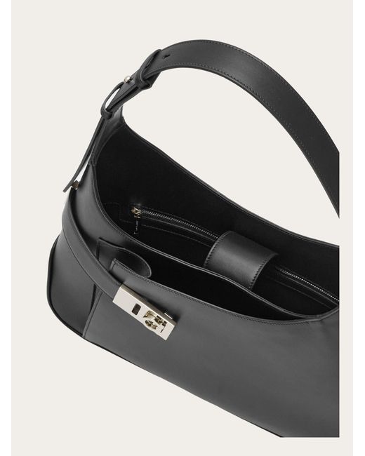 Ferragamo Black Hobo Large Shoulder Bag