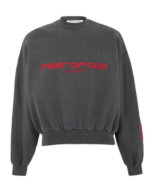 Fear Of God Gray Logo Long-Sleeve Sweatshirt for men