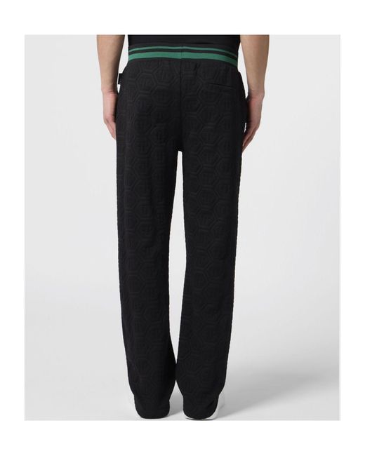 Philipp Plein Black Jacquard Monogram Track Pants for men