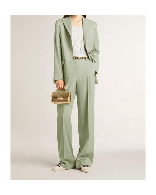 Golden Goose Deluxe Brand Green Wide-Leg Trousers