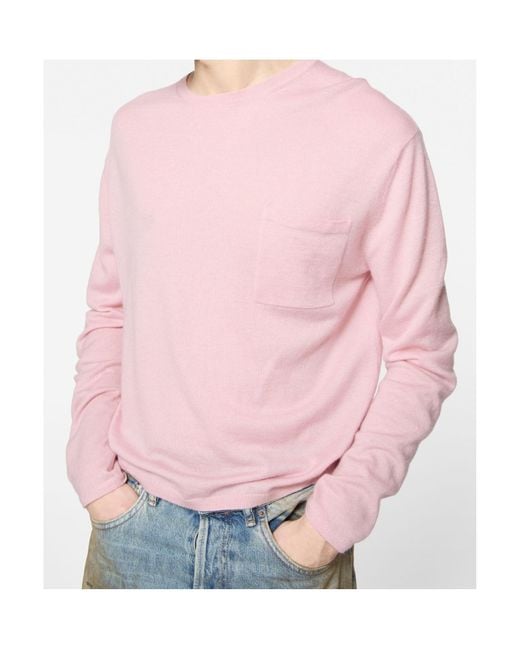 Acne Pink Cotton Sweater for men