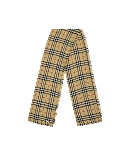 Burberry White Plaid Lightweight Scarf for men
