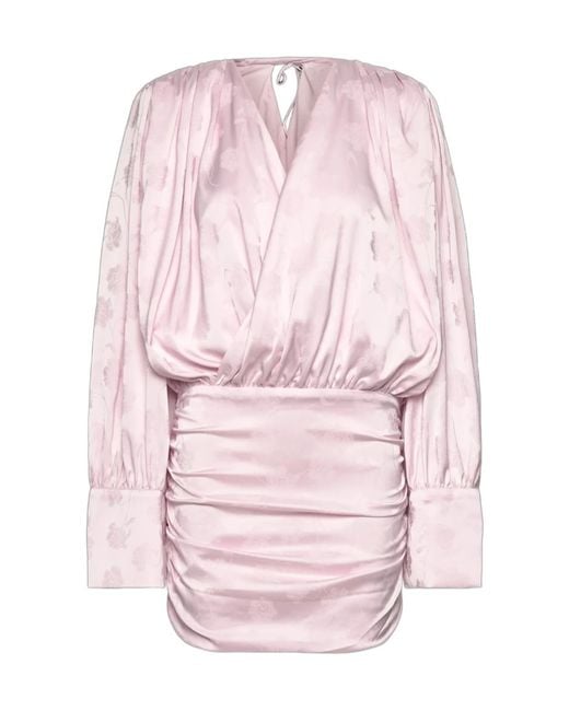 ROTATE BIRGER CHRISTENSEN Pink Floral Detailed Ls Mini Dress