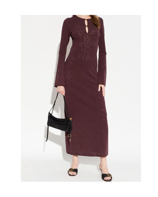 By Malene Birger Purple Beatriz Patterned Knitted Dress