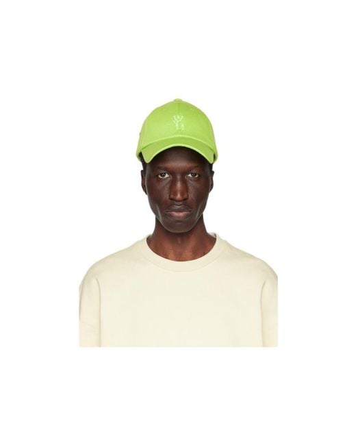 Wooyoungmi Green Logo Baseball Cap for men