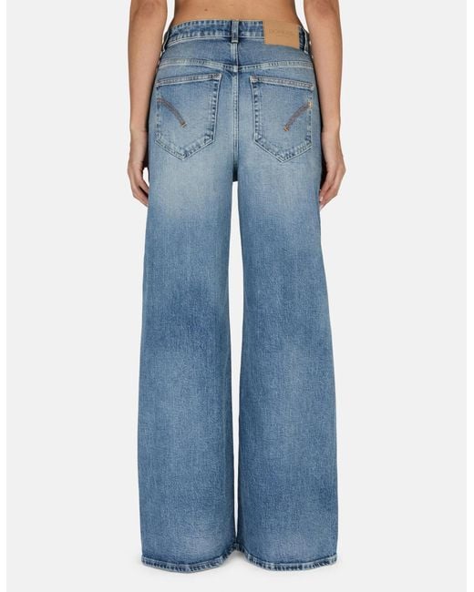 Dondup Blue Beatrix Wide-Leg Jeans