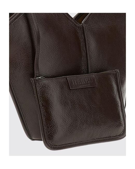 Hereu Brown Calella S Leather Tote Bag