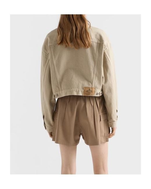 Prada Natural Cropped Old Denim Jacket