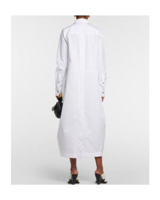 Jil Sander White Cotton Poplin Shirt Dress