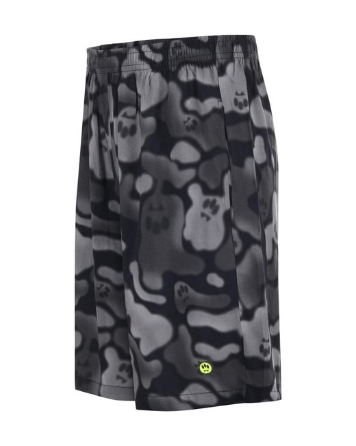 Barrow Gray Allover Print Shorts for men