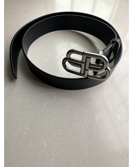 Balenciaga White Bb Buckle Belt for men