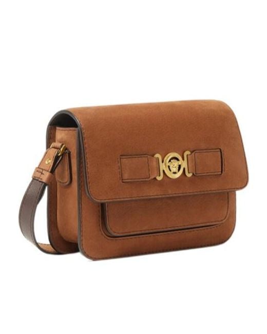 Versace Brown Medusa Biggie Messenger Bag for men