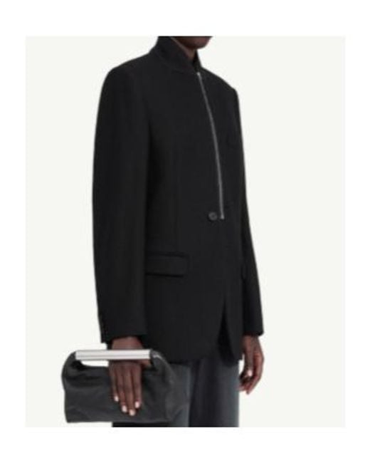MM6 by Maison Margiela Black Long Sleeve Zip-Front Blazer