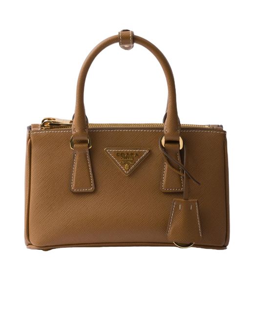 Prada Brown Galleria Mini Saffiano Leather Bag