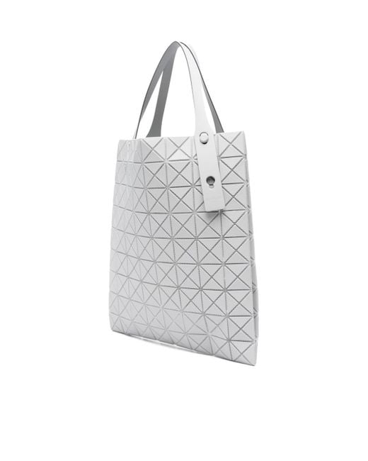 Issey Miyake Gray Prism Plus Geometric Pattern Shopper Bag