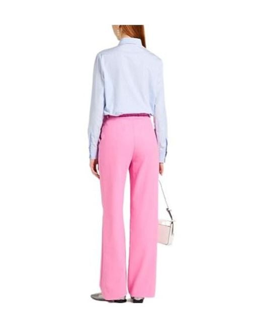Max Mara Pink Simple Straight-Leg Pants