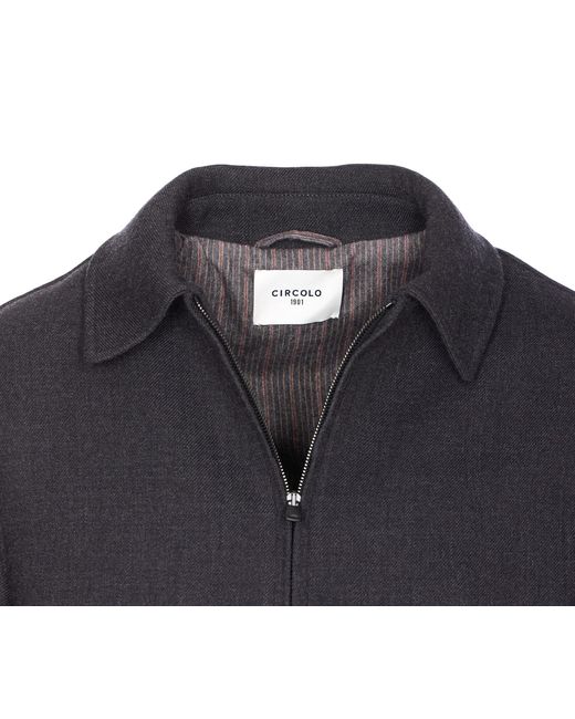 Circolo 1901 Blue High Neck Zip Jacket for men