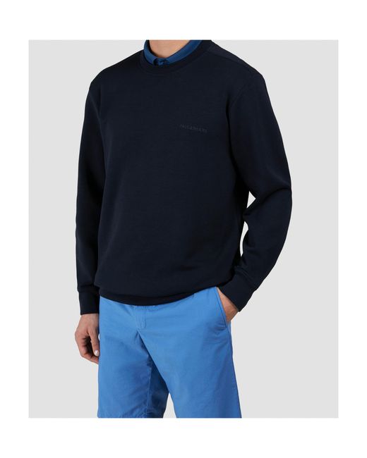 Paul & Shark Blue X-Soft Sweatshirt With Maxi Sharks Print for men
