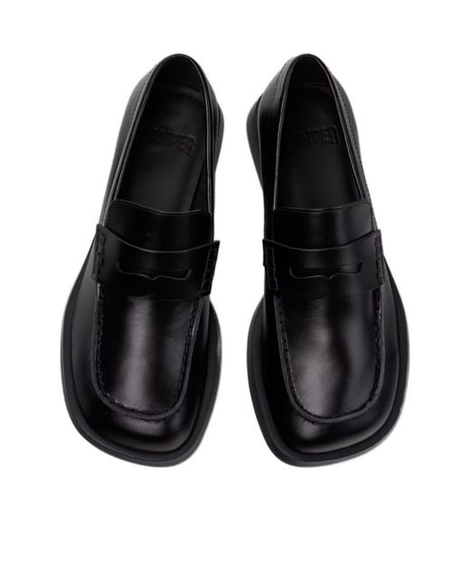 Camper Black Leather Moccasins For