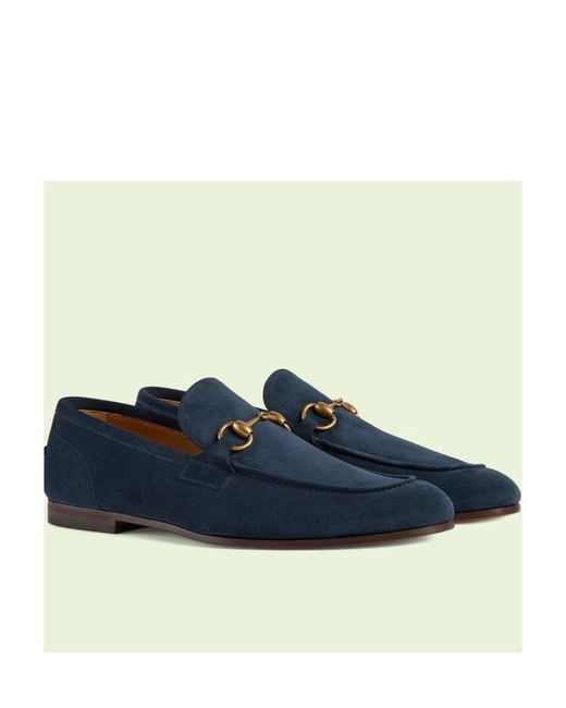 Gucci Blue Jordaan Horsebit Detail Slip-On Loafers for men