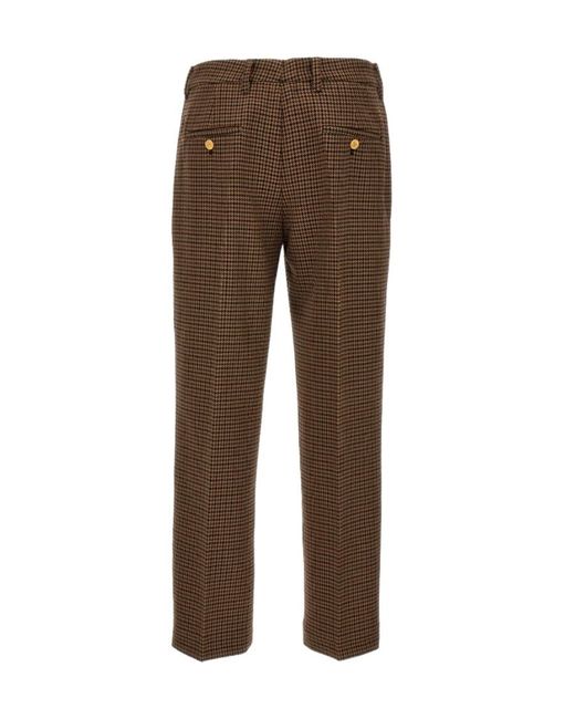 Prada Brown Houndstooth Tailored Pants