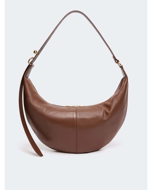 Sportmax Brown Nappa Leather Hobo Bag