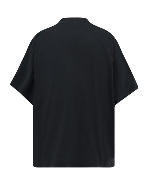 Balenciaga Black Cotton T-Shirt With Logo