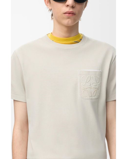 Loewe White Anagram Pocket T-Shirt for men