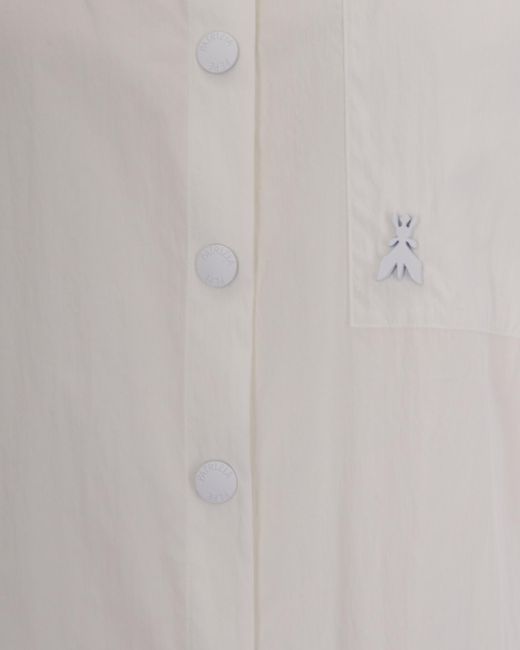 Patrizia Pepe White Logo-Plaque Chest-Pocket Shirt