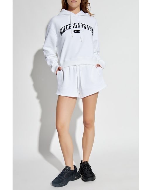 Dolce & Gabbana White Elastic Drawstring Waist Shorts