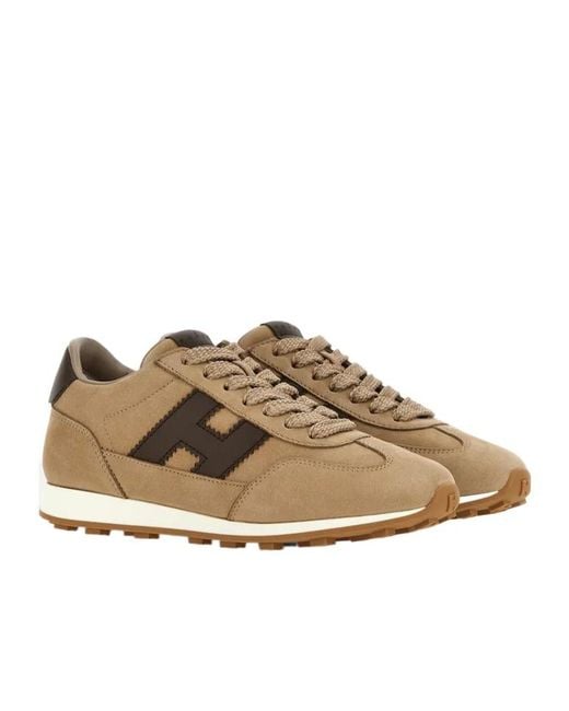 Hogan Brown Low Top Lace Up Sneakers