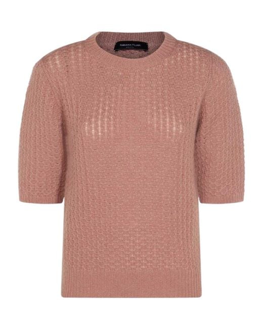 Fabiana Filippi Pink Mid-Sleeve Sweater