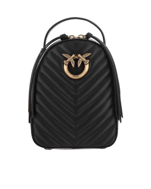 Pinko Black Love Click Logo Plaque Backpack