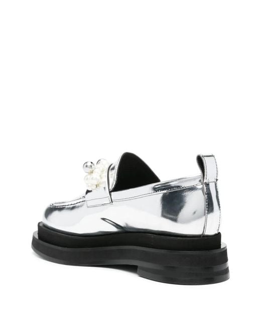 Simone Rocha White Heart Toe Platform Loafers