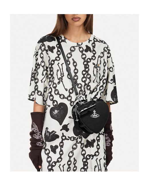 Vivienne Westwood Black Louise Heart-Shaped Crossbody Bag