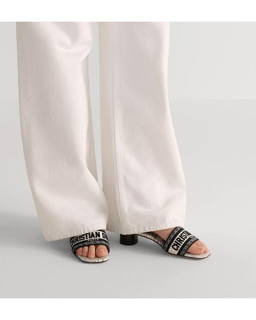 Dior White Dway Heeled Slide