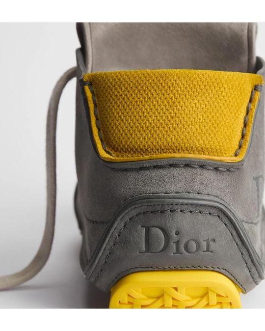 Dior Gray Homme Roadie Lace-Up Boots for men
