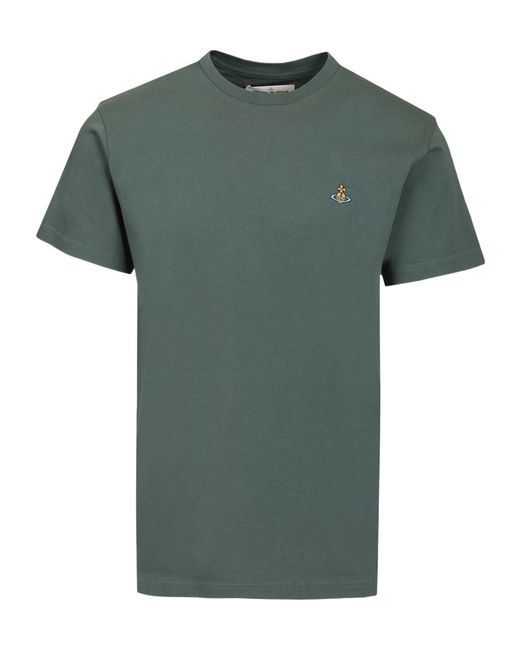 Vivienne Westwood Green Orb Logo Classic T-Shirt for men