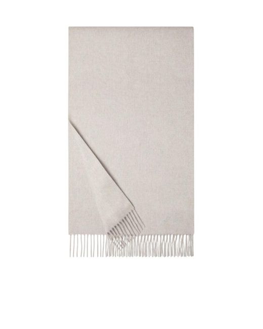 Loro Piana White Grande Unita Scarf