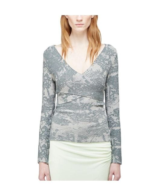 Eckhaus Latta Blue V-Neck Knitted Pullover