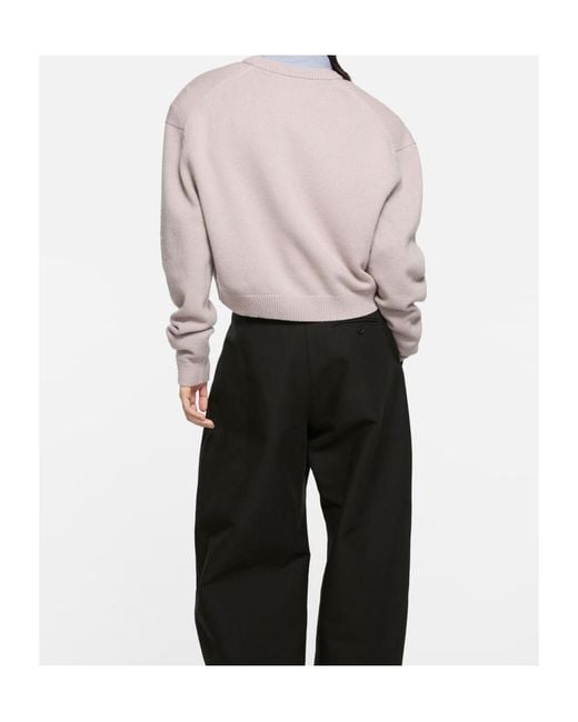Acne Multicolor Logo Embroidered V-Neck Knitted Jumper