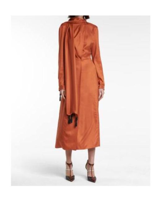Gabriela Hearst Orange Long Sleeve Dress
