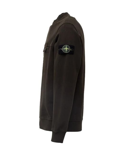 Stone Island Black Button-Pocket Logo-Patch Sweater for men