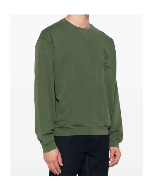 FRAME Green X Ritz Paris Embroidered Crewneck Sweatshirt for men