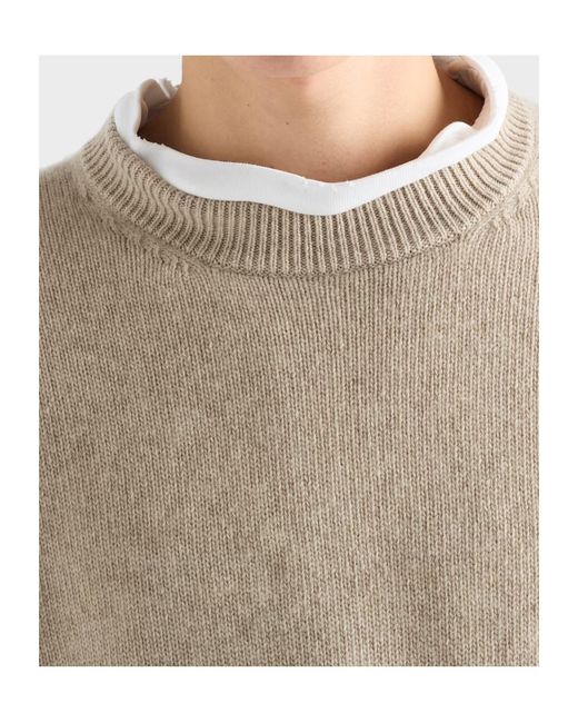 Prada Natural Triangle-Logo Ribbed Sweater for men