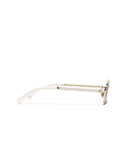 Chanel White Full Frame Sunglasses