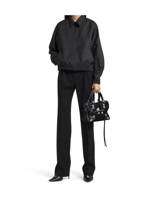 Balenciaga Black Le City Studded Small Top Handle Bag